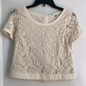 LC Lauren Conrad Short Sleeve Lace Blouse xs